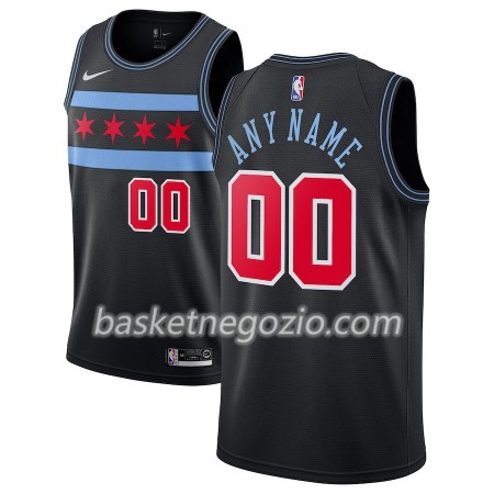 Canotte Uomo Chicago Bulls Personalizzate 2018-19 Nike City Edition Nero Swingman